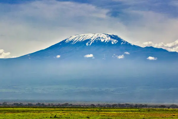 Kilimanjaro Dağı, engin Amboseli ulusal parkının manzarasına hükmediyor. Klasik Afrika sahnesine mükemmel bir zemin hazırlıyor..
