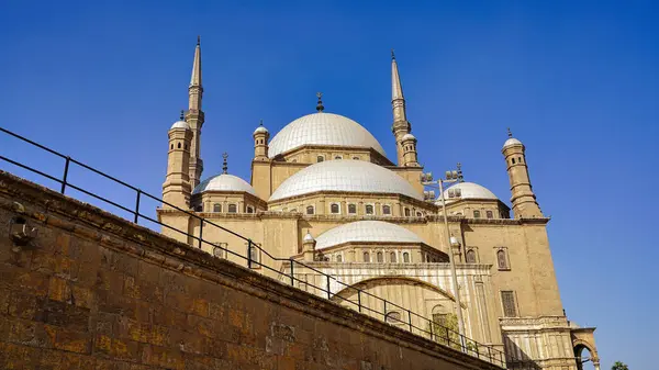 stock image Exterior view of the magnificent Muhammed Ali mosque,built in Ottoman style and commissioned by Muhammad Ali Pasha in 1848 at the Citadel of Saladin in Islamic Cairo,Egypt