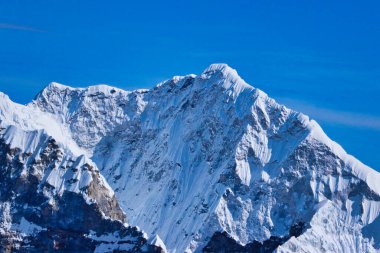 Baruntse,7152 m,summit and south face close up from Mera Peak Central summit,6461 m on a clear day, Mera Peak Expedition,Nepal clipart