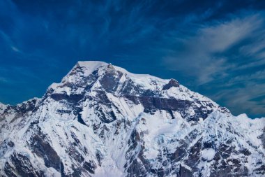 Gyachung Kang,7952 m,15th highest mountain in the world on the Nepal-China border in this stunning long range telephoto shot from the Mera Peak central summit,6461 m,Mera Peak Expedition,Nepal clipart