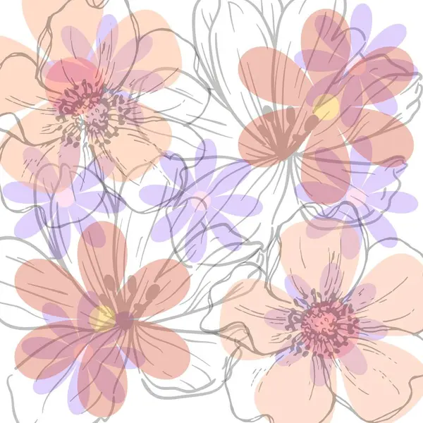 Floraison Floral Transparent Illustration Fond Belle Fleur Jardin Transparent — Photo