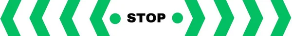 Horizontal Tape Stop Sign Green Arrow Warning Caution Sign Jungle — Stock Photo, Image