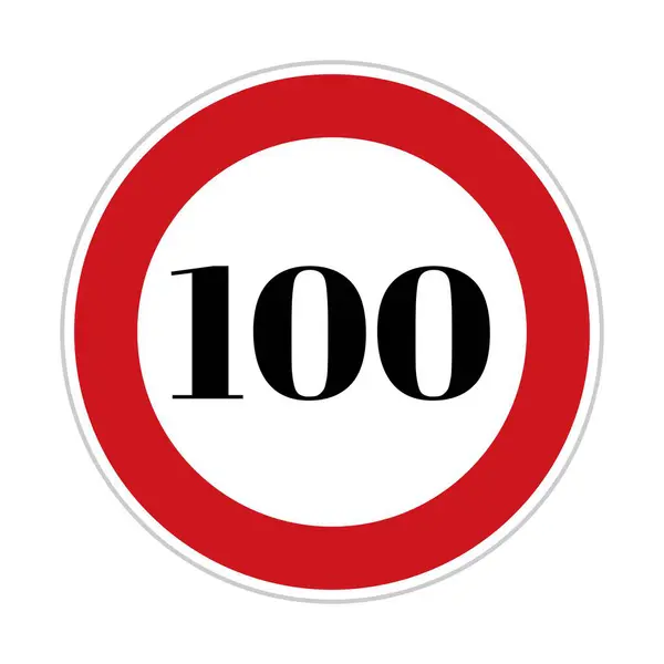 100 Tablero Muestra Velocidad Tablero Muestra Del Lado Del Camino — Foto de Stock