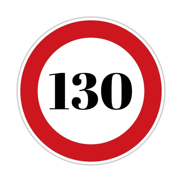 130 Límite Velocidad Letrero Lado Carretera Letrero Para Velocidad Control — Foto de Stock
