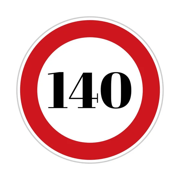 140 Límite Velocidad Letrero Lado Carretera Letrero Para Velocidad Control — Foto de Stock