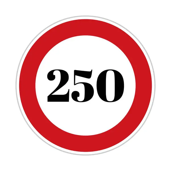 250 Límite Velocidad Letrero Lado Carretera Letrero Para Velocidad Control — Foto de Stock