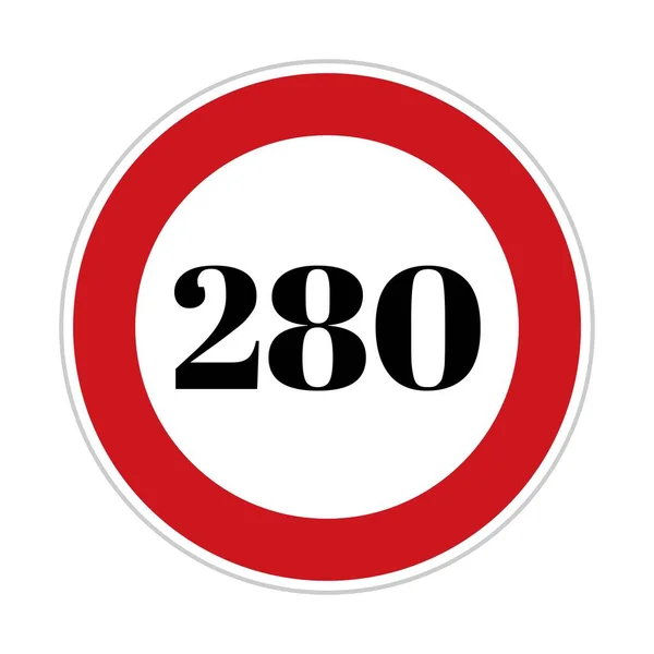 280 Límite Velocidad Letrero Lado Carretera Letrero Para Velocidad Control — Foto de Stock