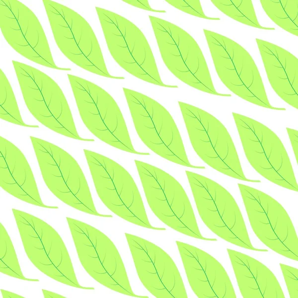 Abstract seamless green leaves pattern, nice green simple leaf design fully covered on white background, groups of leaves pattern style wallpaper background