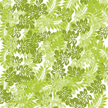 Güzel, pürüzsüz, sade, yeşil yapraklı arkaplan deseni. Tamamen kaplanmış yapraklar izole edildi
