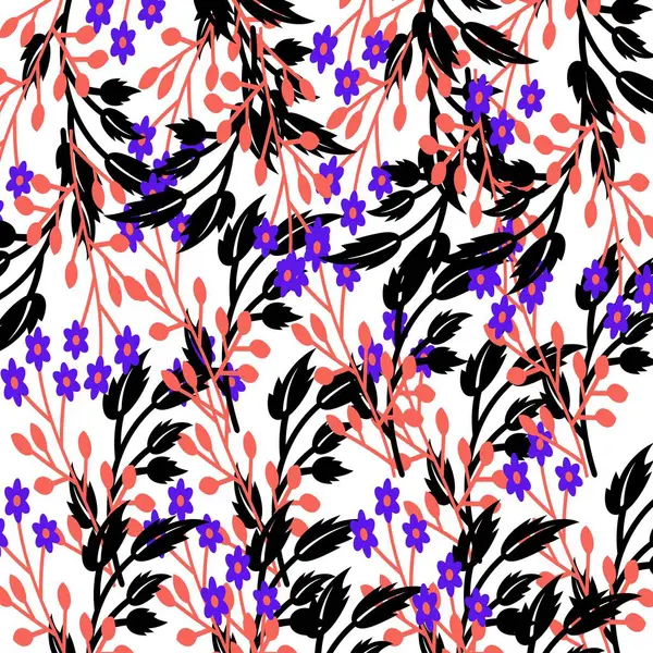 Floral pattern. Pretty flowers on white background. Printing with Small-scale colourful flowers. Ditsy print, floral artwork. Seamless texture. Spring bouquet. Seamless design