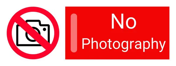 stock image No photography warning sign sticker. Photography baan area use poster or banner. No photo warning