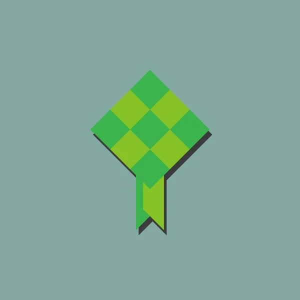 Ketupat illüstrasyon simgesi vektör basit düz tasarım gölge izole arkaplan