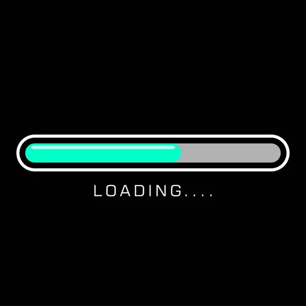 Çubuk simgesi vektör illüstrasyonu yükleniyor. düz tasarım izole edilmiş siyah arkaplan