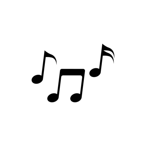 Müzik nota simgesi - beyaz arkaplanda izole edilmiş basit düz tasarım vektörü