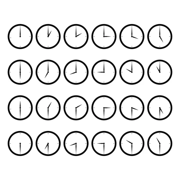 Saatler simge vektör illüstrasyonunu izole edilmiş beyaz arkaplan olarak ayarladı