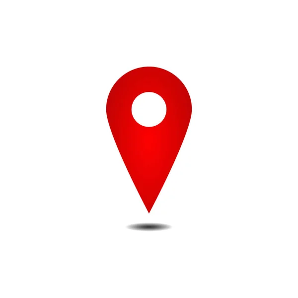 pin konumu simgesi. Beyaz arkaplanda izole edilmiş kırmızı harita konum imleci sembolü