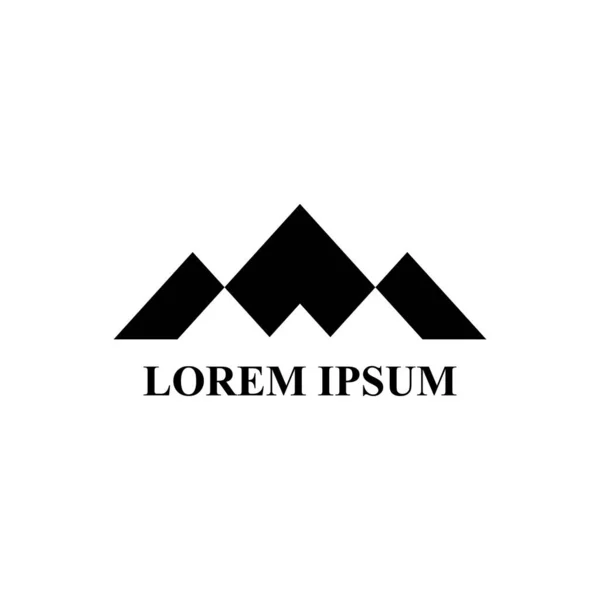 dağ logosu vektörü, geometrik logo simgesi siluet tasarımı çizimi izole edilmiş beyaz arkaplan