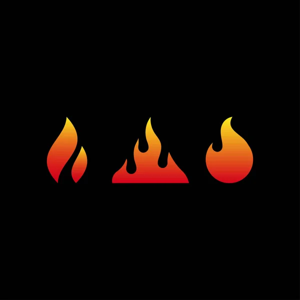 Foc Set Logo Icon Vector Gradient Roșu Galben Culoare Design — Vector de stoc