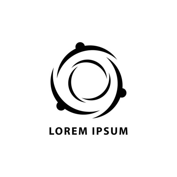 daire logosu şablonu siyah beyaz siluet tasarımı çizimi izole edilmiş beyaz arkaplan