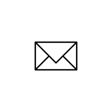 İleti basit çizgi vektör tasarımı, siyah renk izole edilmiş beyaz arkaplan