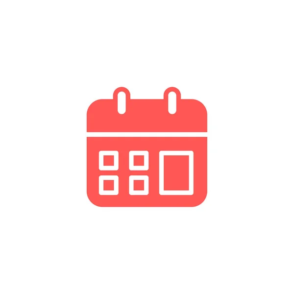 Calendar Vector Icon Illustration Flat Design Isolated White Background — Stock Vector