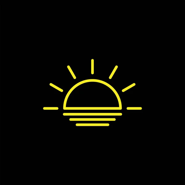 Eenvoudige Zonsondergang Ontwerp Logo Pictogram Vector — Stockvector