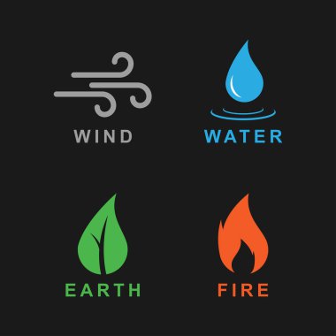 Dört Element doğa simgesi belirlendi. Rüzgar, su, toprak, ateş