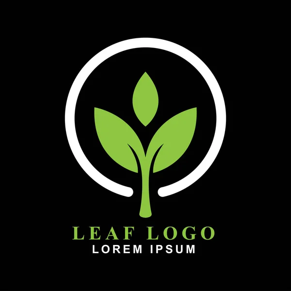 Yaprak dairesi logosu düz tasarım izole edilmiş beyaz arkaplan