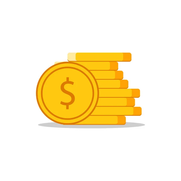 Yığınla para. Dolar sikkeleri. Nakit para. Vektör illüstrasyonu