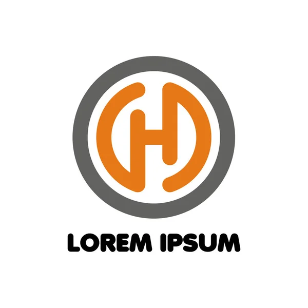 H harfi yuvarlanmış logo simgesi vektörü