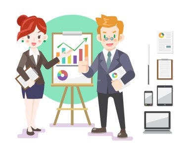 Aletlerle iş adamı ve kadın resimleri