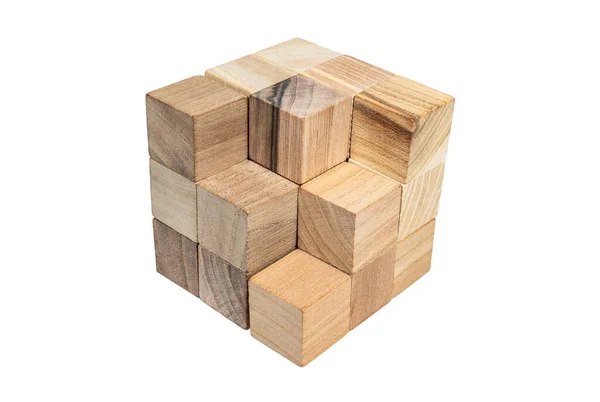 Kocka Puzzle Készült Kockák Grafikai Elemek Alak — Stock Fotó