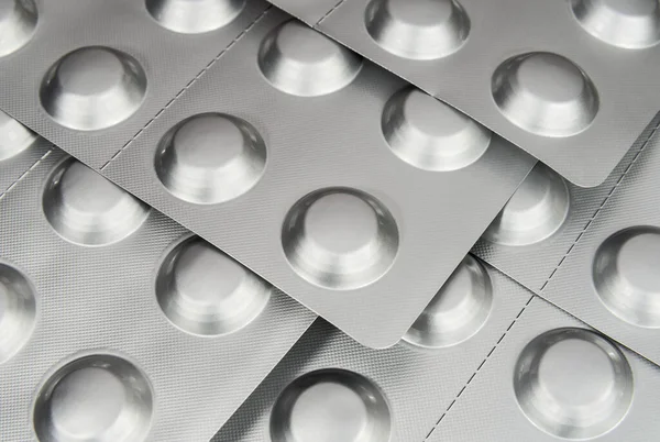 Tabletki Medyczne Aluminiowym Blistrze Leki Opieka Zdrowotna Koncepcja Farmaceutyczna — Zdjęcie stockowe