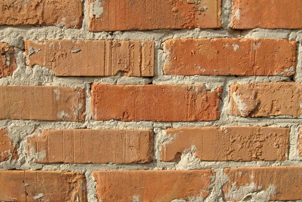 赤レンガの壁のクローズアップ 建設資材 背景とテクスチャ — ストック写真