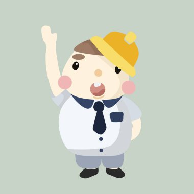 işçi vektör çizimi ile çizgi film karakteri