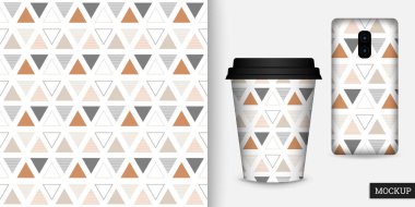 Geometrik dikişsiz desen. Soyut geometrik arkaplan. Vektör çizimi. Moda tekrarlayan doku. Modern süs. Model.