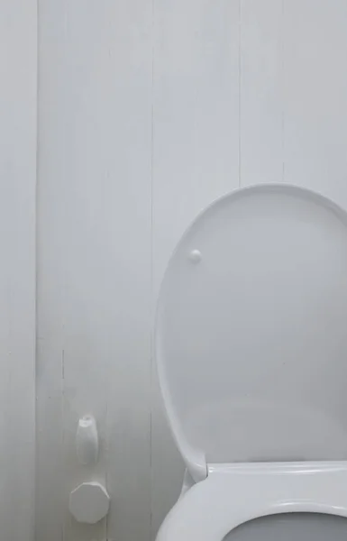 Biała Toaleta Toaleta Papier Toaletowy Umywalka Czysty Skład — Zdjęcie stockowe