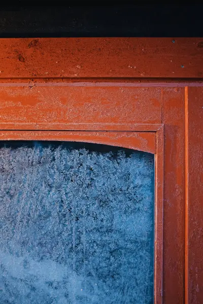 Деталь Морозостійкої Текстури Склі Вікна Кабіни — стокове фото