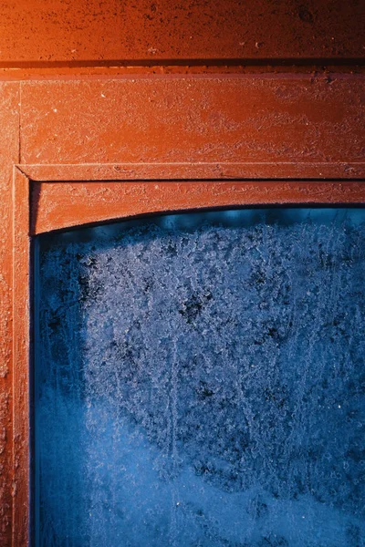 Деталь Морозостійкої Текстури Склі Вікна Кабіни — стокове фото