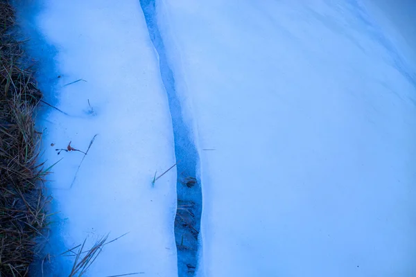 Para Gauja Hielo Congelado Largo Del Borde Del Río Final — Foto de Stock