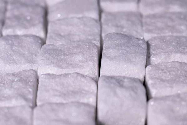 Quadrate Aus Zuckerwürfeln Auf Schwarzem Hintergrund Diabetes Zuckerkrankheit — Stockfoto