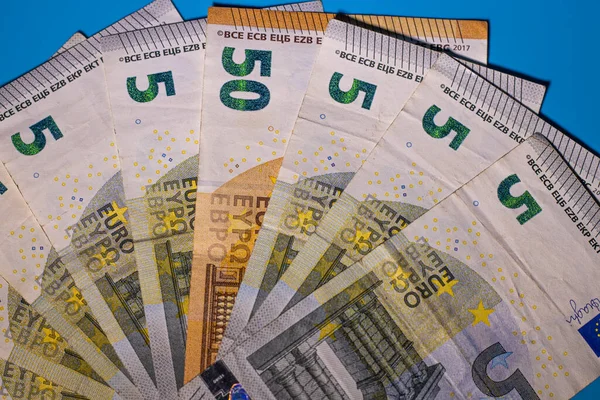 Billet Euros Billet Euros Sur Table Paye Avec Euros — Photo