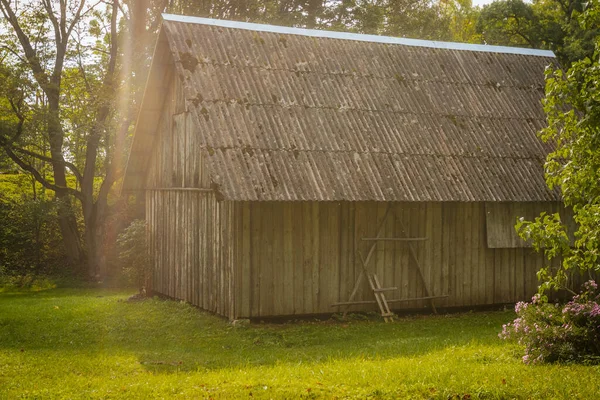 Agricultural Building Countryside Wooden Hut Barn Rural Landscape Wooden Hut — Stock Photo, Image