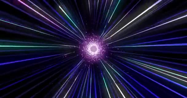 Технологічний Тунель Космос Швидкість Літаючих Вогнів Дані Тунелю Камера Пролітає — стокове відео