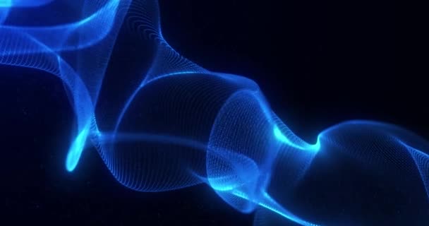Абстрактна Футуристична Форма Від Хвиль Анімацією Рухомих Частинок Технологічний Фон — стокове відео
