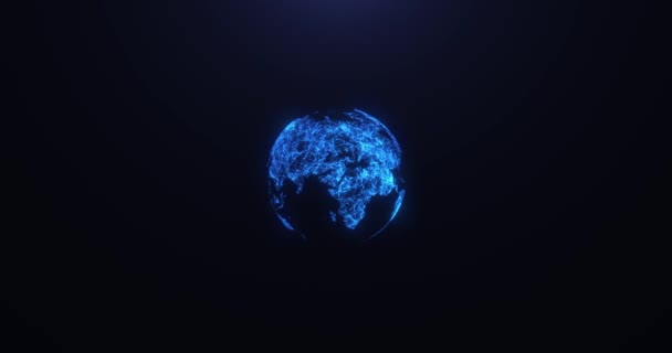 Rotația Pământului Spațiu Fundal Abstract Plexus Comunicare Globală Tehnologie Rețea — Videoclip de stoc
