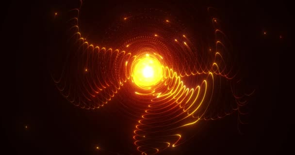 概要未来的背景 デジタル波と線の動きと輝く螺旋 粒子回転 科学技術 シームレスなループ — ストック動画
