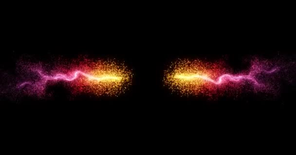 3D发光尘迹 明亮的发光粒子和闪光 烟火爆炸 开瓶器 标志崇拜者 圣诞节 — 图库视频影像