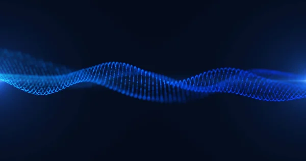 Ψηφιακά Αφηρημένα Κύματα Από Σωματίδια Μπλε Χρώματος Αφηρημένο Τεχνολογικό Υπόβαθρο — Φωτογραφία Αρχείου