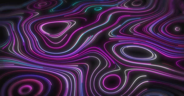 Футуристический Поток Данных Цифровой Технологический Фон Кривых Линий Розового Фиолетового — стоковое фото